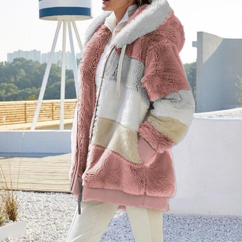 'Lara' Fluffy Fleece Hooded Jacket