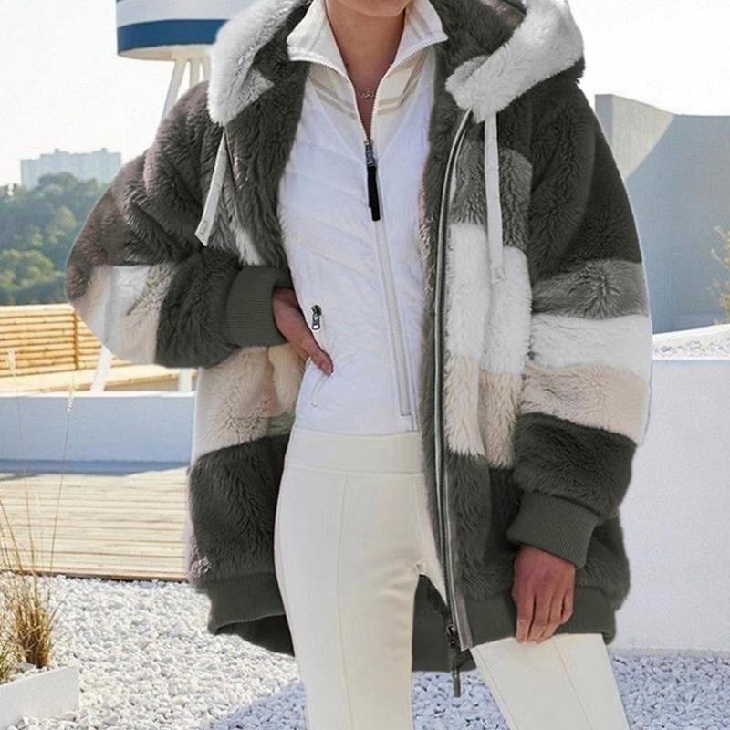 'Lara' Fluffy Fleece Hooded Jacket