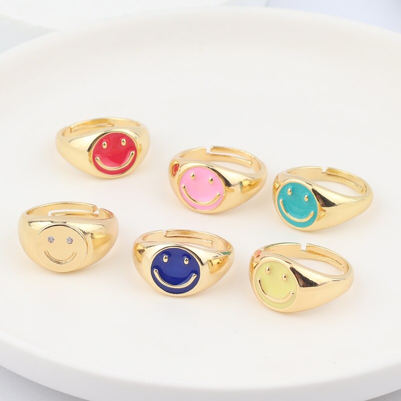 Smiley Face Adjustable  Ring