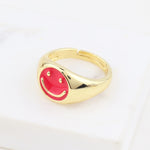 Load image into Gallery viewer, Smiley Face Adjustable  Ring
