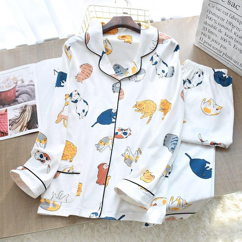 'Sleepy Cat' Long Leg Pyjamas - Velantris