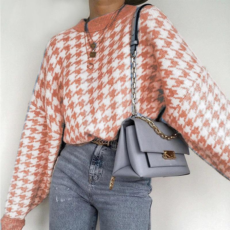 'Stirling' Houndstooth Sweater - Velantris