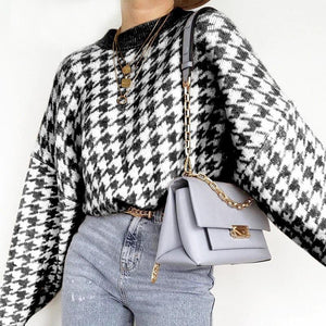 'Stirling' Houndstooth Sweater - Velantris