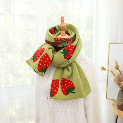 'Sweet Strawberries' Oversized Knit Scarf - Velantris