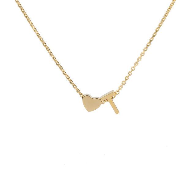 Tiny Initial Heart Necklace - Velantris