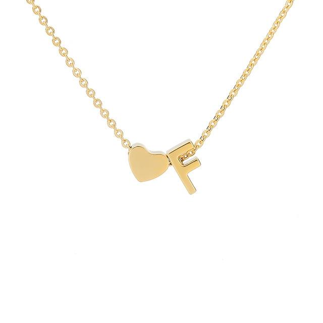 Tiny Initial Heart Necklace - Velantris