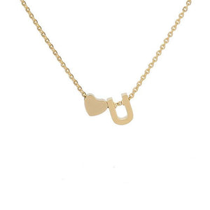 Tiny Initial Heart Necklace - Velantris