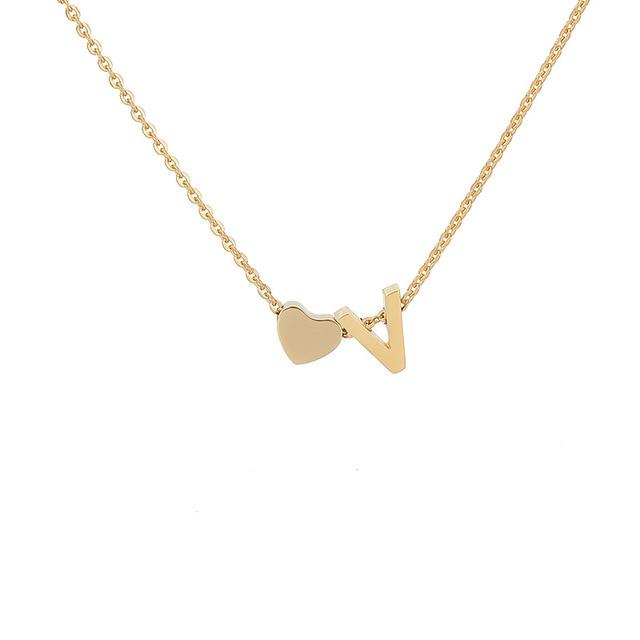 Tiny Initial Heart Necklace - Velantris