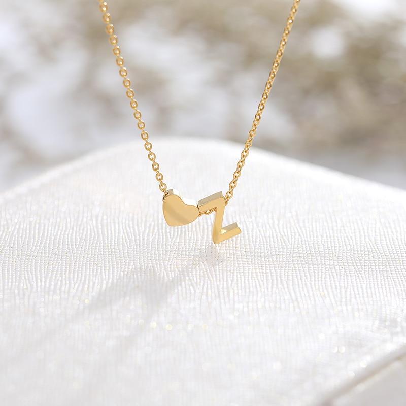 Tiny Initial Heart Necklace - Velantris