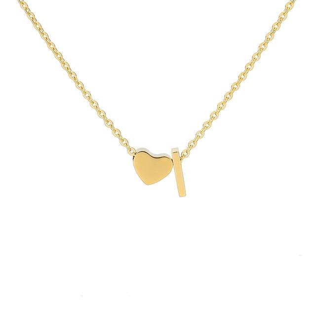 Tiny Initial Heart Necklace - Velantris