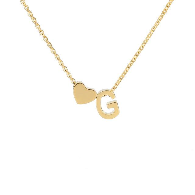 Tiny Initial Heart Necklace - Velantris