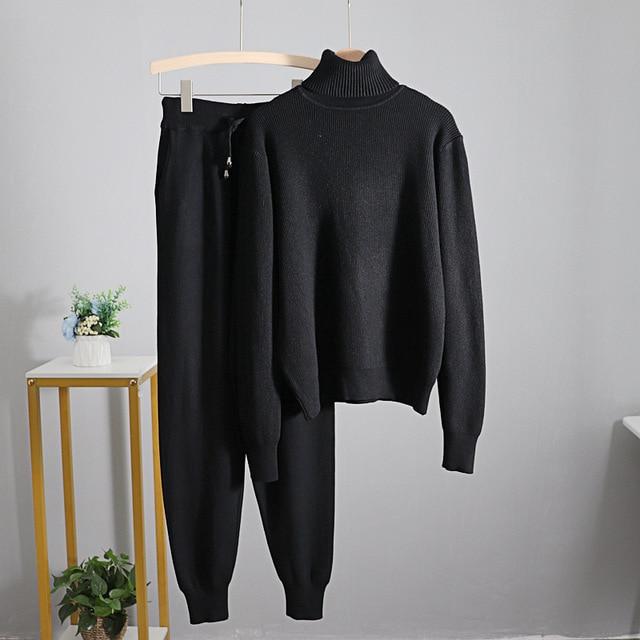 Turtleneck Fine Knit Loungewear Set - Velantris