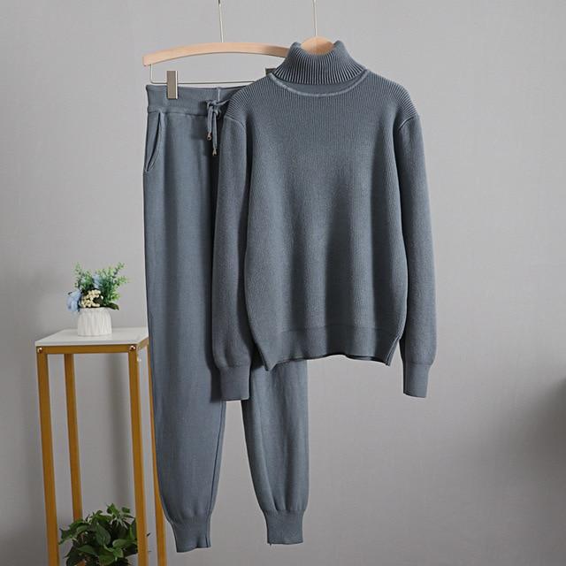 Turtleneck Fine Knit Loungewear Set - Velantris