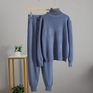 Turtleneck Fine Knit Loungewear Set - Velantris