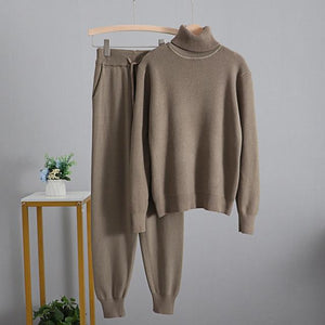 Turtleneck Fine Knit Loungewear Set - Velantris