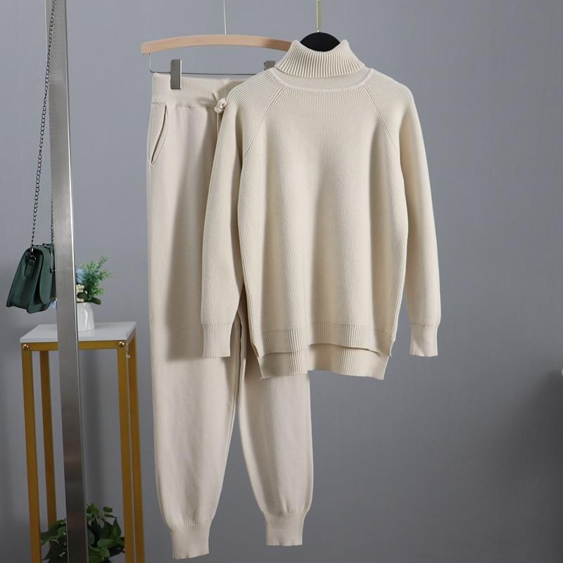 Turtleneck Ribbed Loungewear Set - Velantris