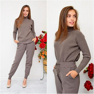 Turtleneck Ribbed Loungewear Set - Velantris