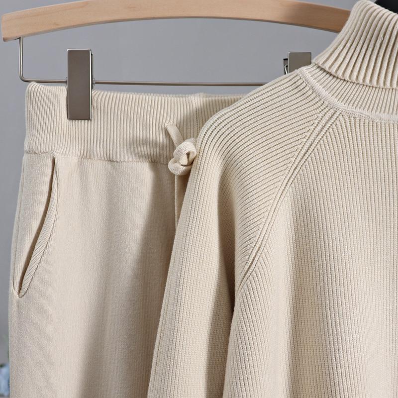 Turtleneck Ribbed Loungewear Set - Velantris