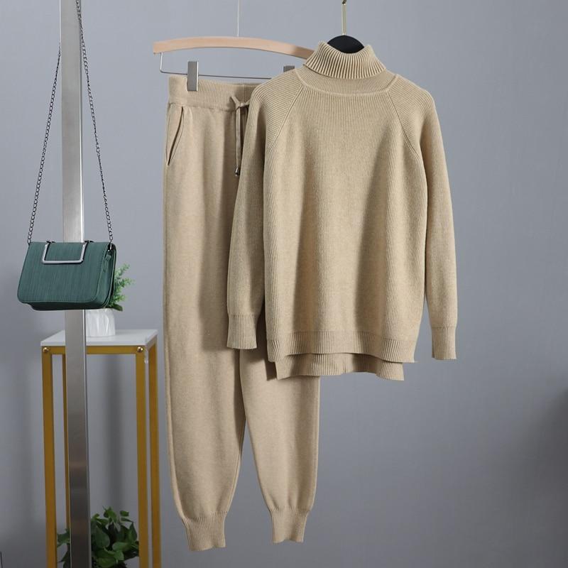 Turtleneck Ribbed Loungewear Set - Velantris