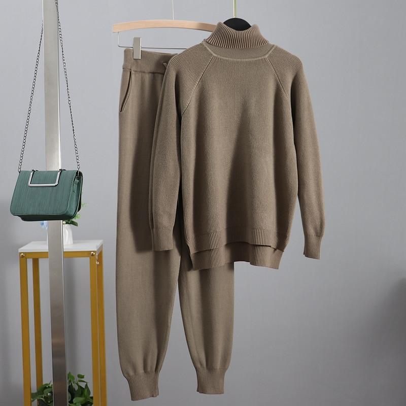 Turtleneck Ribbed Loungewear Set - Velantris